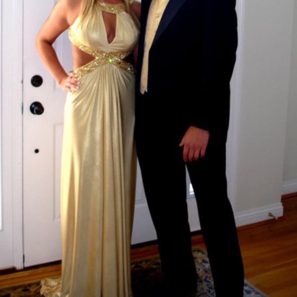 Gold prom dress